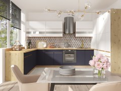 Köögikomplekt Glamour, sinine/valge/korpus: artisan